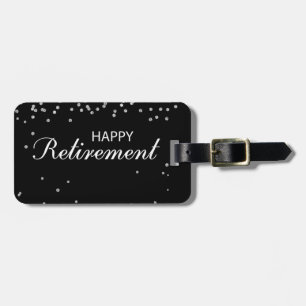 Étiquette À Bagage Félicitations à la retraite Noir avec étincelle d'