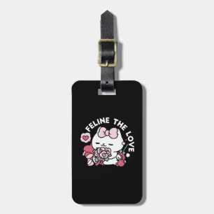 Étiquette À Bagage Feline the Love - Design de chat de la belle Valen