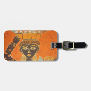 Étiquette À Bagage Femme africaine portant panier d'art
