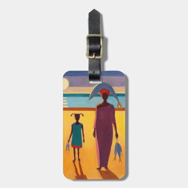 Étiquette À Bagage Femme aux poissons (Devant Vertical)