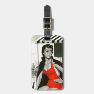 Étiquette À Bagage Femme chaude rouge