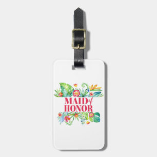 Étiquette À Bagage Femme d'honneur Destination tropicale Mariage