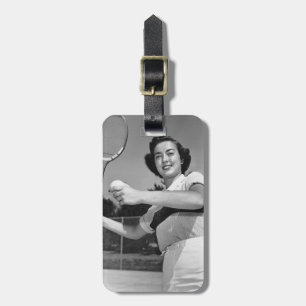 Étiquette À Bagage Femme jouant au tennis 3