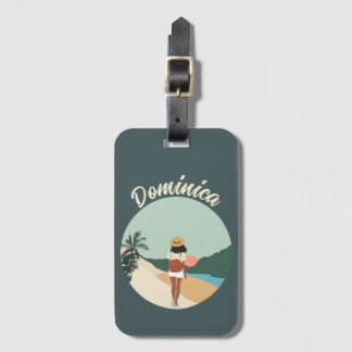 Étiquette À Bagage Femme marchant sur la plage au coucher du soleil