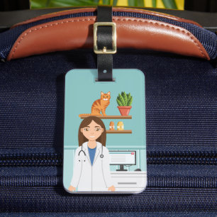 Étiquette À Bagage Femme vétérinaire Clinique vétérinaire Animal de c