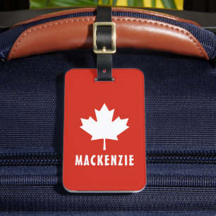 Étiquette À Bagage Fête du Canada Rouge Blanc Canadien Drapeau Maple 