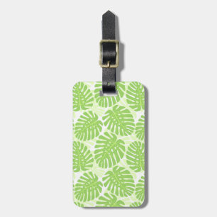 Étiquette À Bagage Feuille de plante tropicale - motif de Monstera