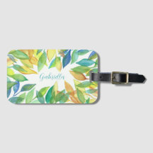 Feuilles d'aquarelle de nom personnalisé