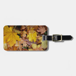 Étiquette À Bagage Feuilles de Érable Tombées Jaune Automne Nature