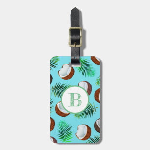 Étiquette À Bagage Feuilles de noix de coco et palmiers tropicaux   M