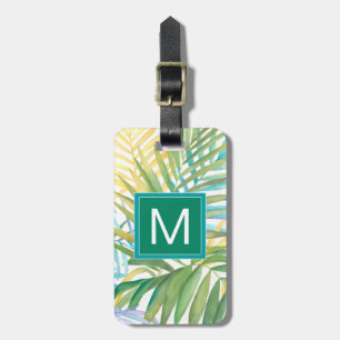 Étiquette À Bagage Feuilles de palmiers tropicaux