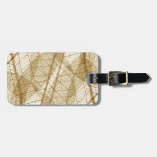 Étiquette À Bagage Feuilles en dentelle beige crème pâle