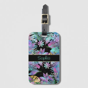 Étiquette À Bagage Feuilles tropicaux Iridescendant, do-it-yourself N