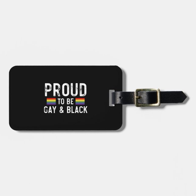 Étiquette À Bagage Fier D'Être Gay Et Black Pride Mois 2025 (Devant horizontal)