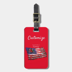 Étiquette À Bagage Fier paysan patriotique drapeau Thunder_Cove