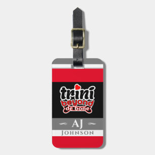 Étiquette À Bagage Fière Trini au-delà du slang avec drapeau