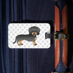 Étiquette À Bagage Fil noir et tan Haired Dachshund Chien de dessin