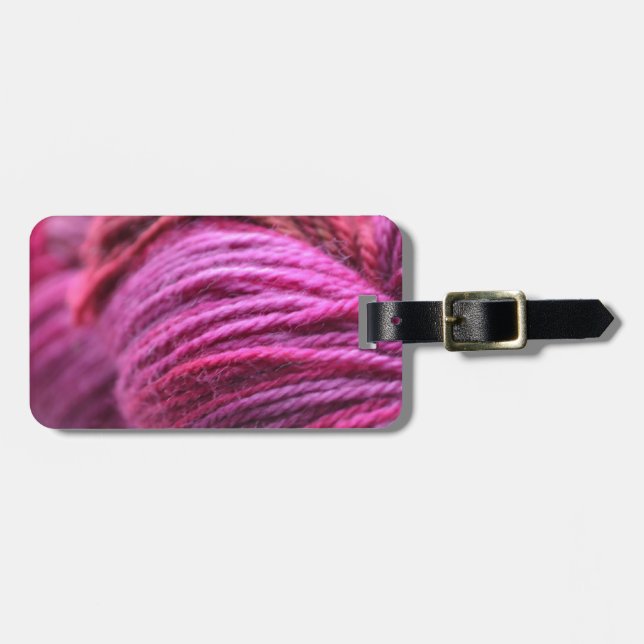 Étiquette À Bagage Fil rose vibrant (Devant horizontal)