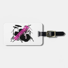 Étiquette À Bagage Fille batteur avec un texte amusant violet et noir