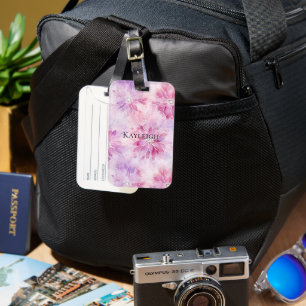 Étiquette À Bagage Fille Blush Rose Chic Lavande Florale