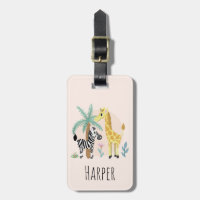 Filles mignonne rose Safari Animaux Giraffe Zebra