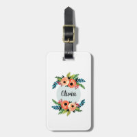 Filles mignonnes Florales Fleurs et nom Enfants