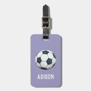 Étiquette À Bagage Filles mignonnes Violet Football Sports Enfants