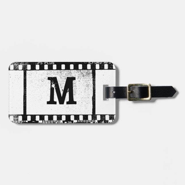 Étiquette À Bagage Film de 35 mm négatif avec le monogramme (Devant horizontal)