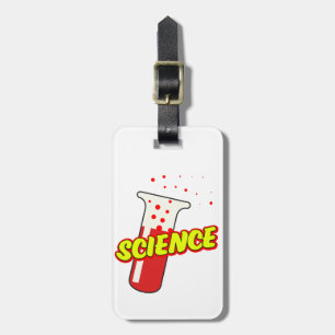 Étiquette À Bagage Fiole de science dessin animé