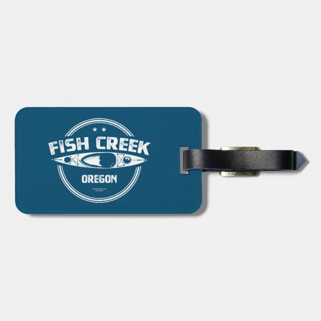 Étiquette À Bagage Fish Creek Oregon Kayak (Dos horizontal)