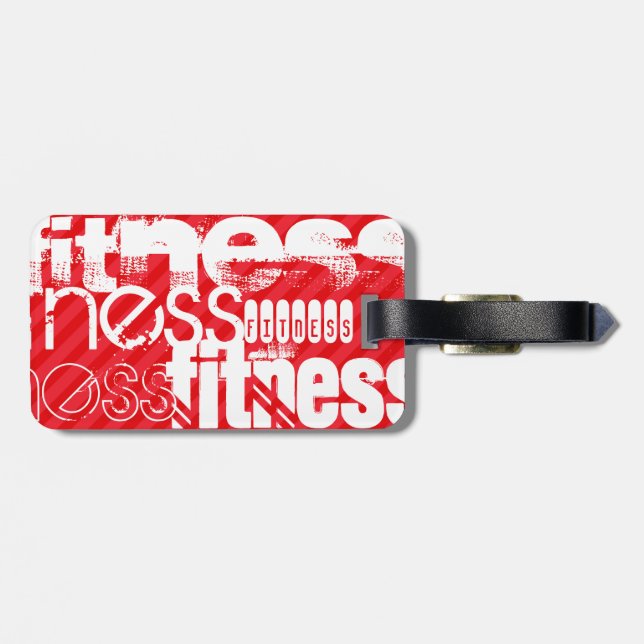 Étiquette À Bagage Fitness ; Scarlet Red Stripes (Dos horizontal)