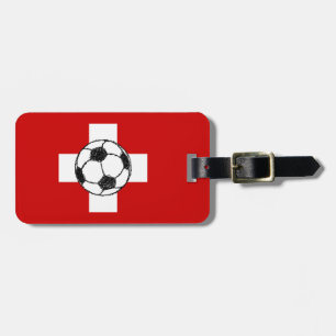 Étiquette À Bagage Flag de Switzerland   Football Ball