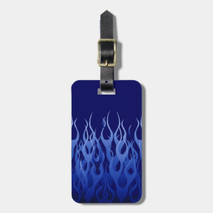 Étiquette À Bagage Flammes de emballage des véhicules à moteur bleues