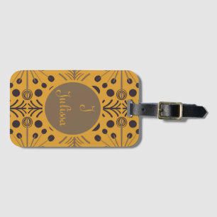 Étiquette À Bagage Flèche géométrique Boho Jaune Personnalisé