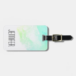 Étiquette À Bagage Flèches Abstraites vert et bleu