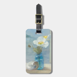 Étiquette À Bagage Fleur blanche donnant sur la mer