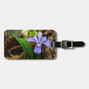 Étiquette À Bagage Fleur blanche pourpre bleu Iris