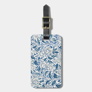 Étiquette À Bagage Fleur Bleue Vintage Asiatique : Chinoiserie Antiqu