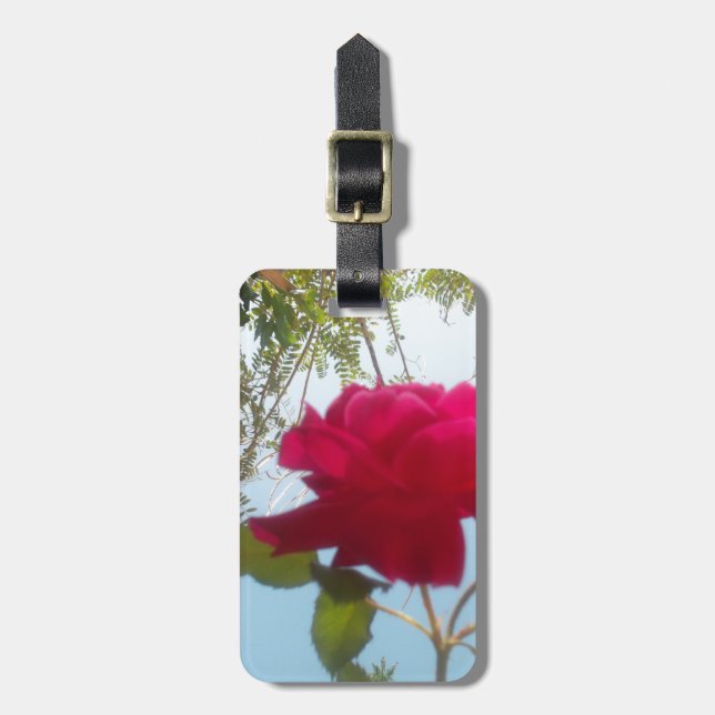 Étiquette À Bagage Fleur céleste : Un Rose contre le ciel (Devant Vertical)