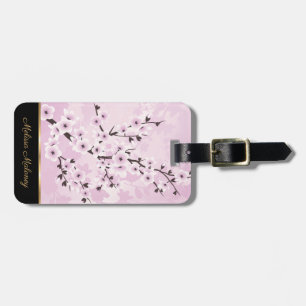 Étiquette À Bagage Fleur de cerisier rose Dusky Asie Floral Personnal