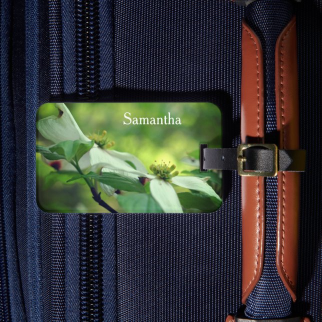 Étiquette À Bagage Fleur de Dogwood sauvage fleurs personnalisées (Insitu Rectoal 4)