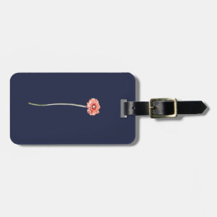 Étiquette À Bagage Fleur de Gerbera Rouge Pâle
