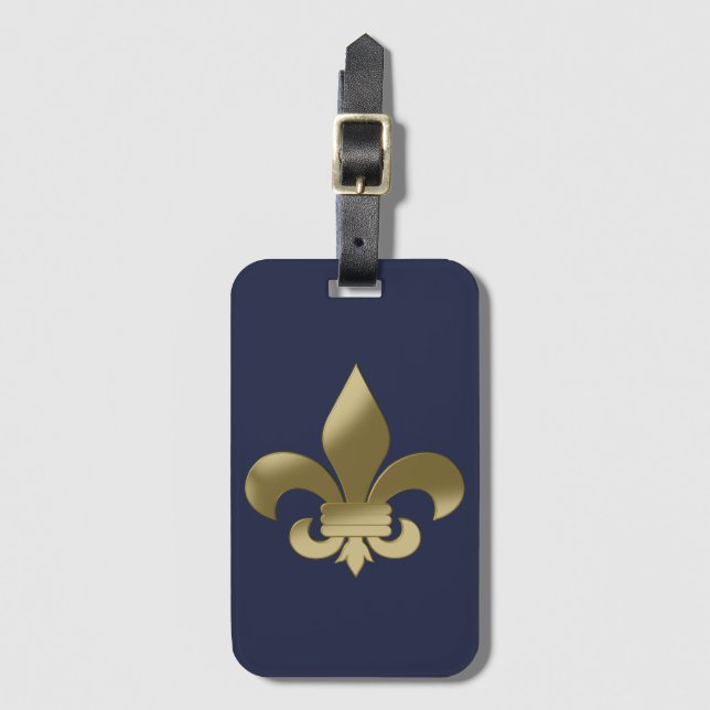 Étiquette À Bagage Fleur de Lis (Devant Vertical)