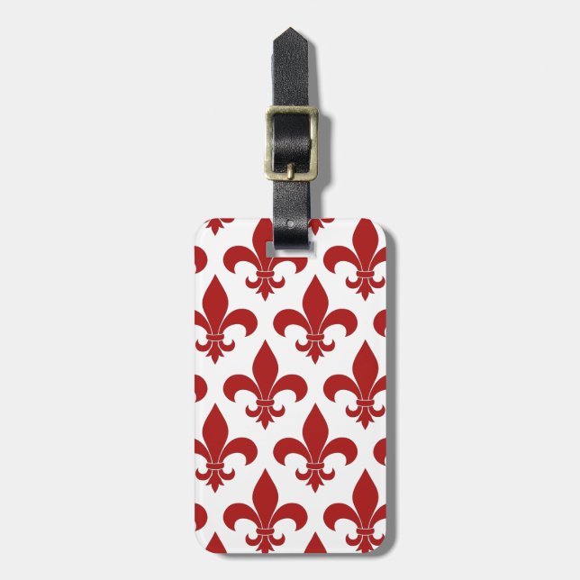 Étiquette À Bagage Fleur de lis Motif Classic (Devant Vertical)