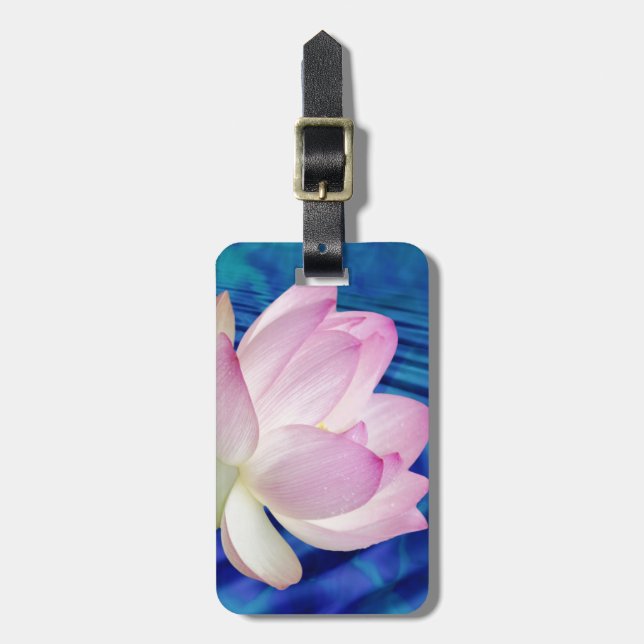 Étiquette À Bagage Fleur de Lotus délicate et sens (Devant Vertical)
