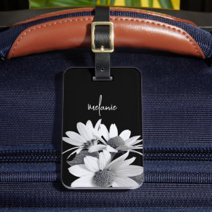 Étiquette À Bagage Fleur de marguerite lunaire Personnalisé Texte & C