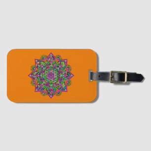 Étiquette À Bagage Fleur de Vie - Mandala Indien 1