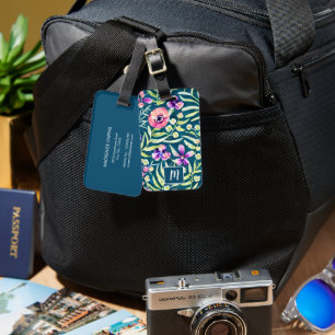 Étiquette À Bagage Fleur d'été colorée personnalisée