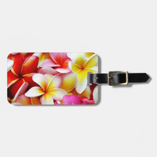 Étiquette À Bagage Fleur d'Hawaï de Frangipani de Plumeria customisée