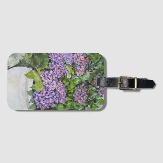 Étiquette À Bagage Fleur d'Hortensia  (Devant Horizontal)